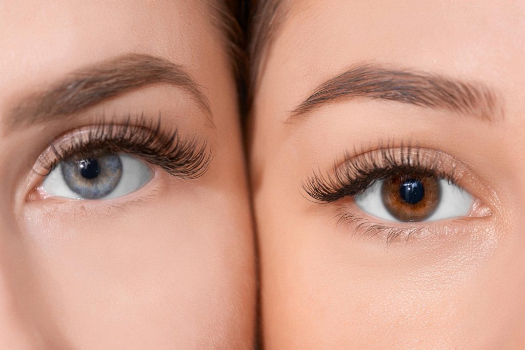 Eyelash extensions ladies eyes